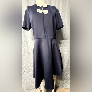 Ted Baker London Dark Blue and Cream Bow Mini Dress